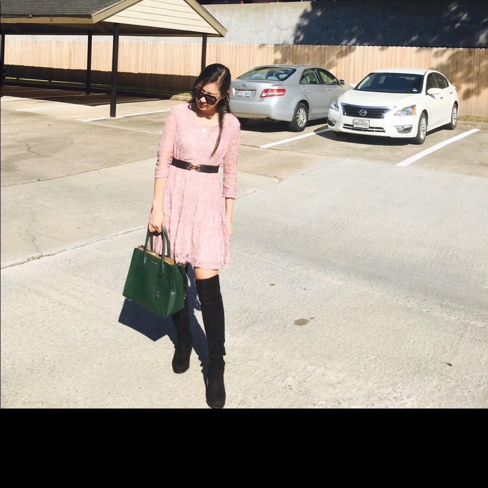 Anthropology pink lace dress.  Not new